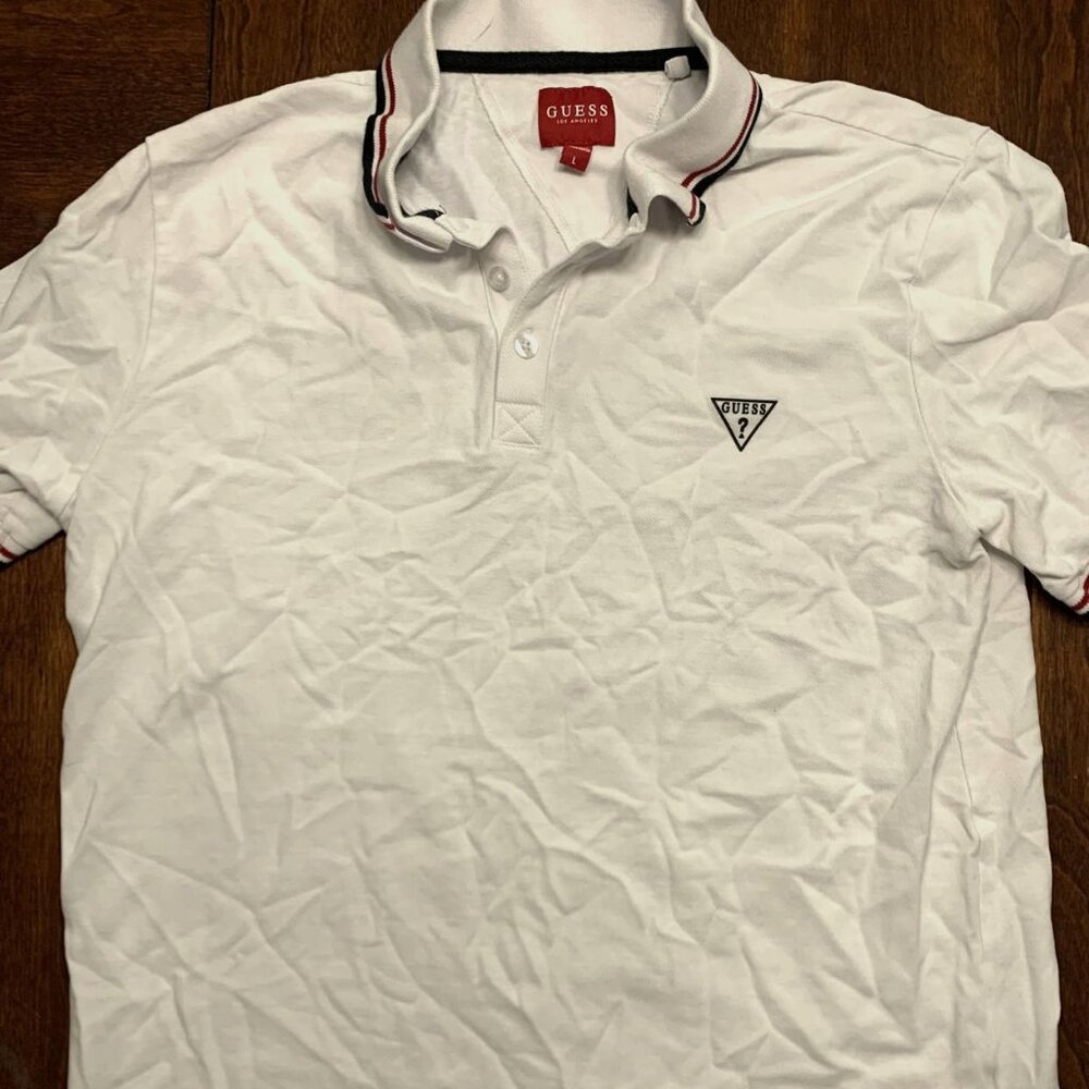 Guess- Los Angeles-size large Golf shirt-white